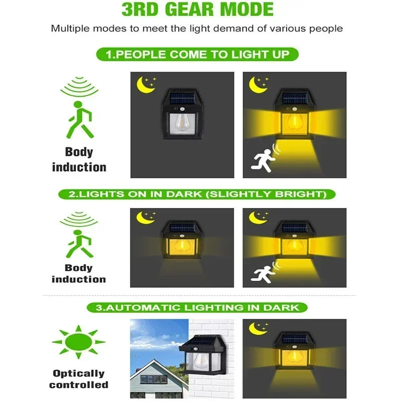Solar-Powered Outdoor Wall Light
