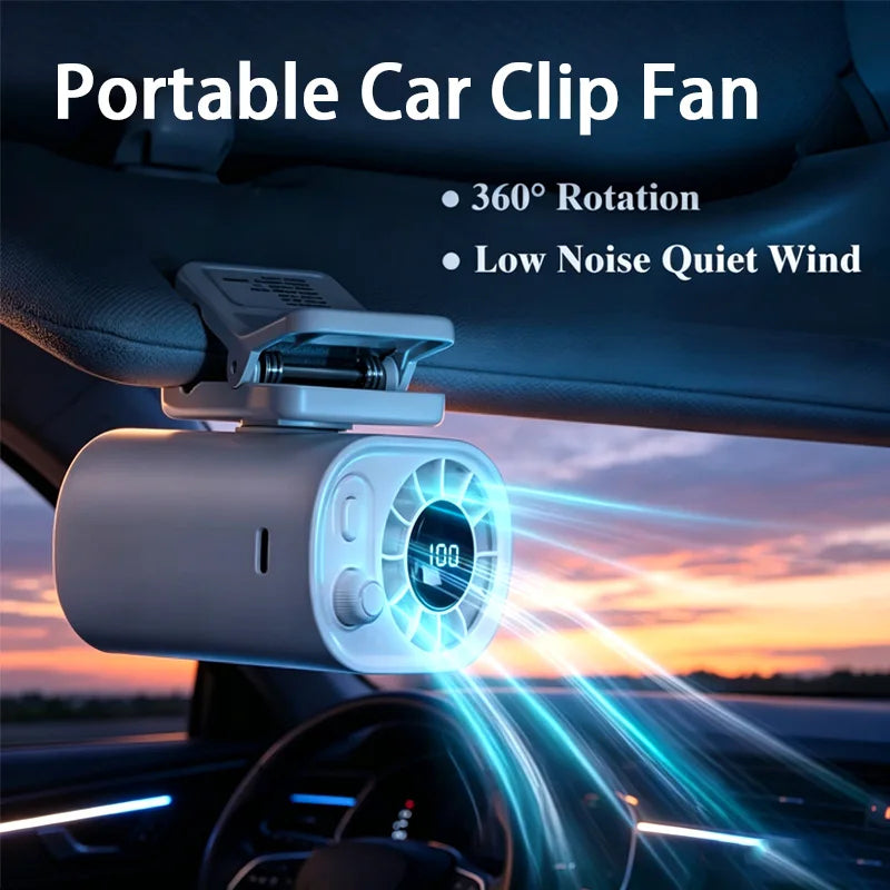 Car Clip On Fan 360° Rotatable